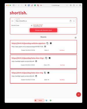 Image of the homepage of Shortish